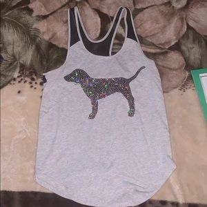 Bling tank dog logo